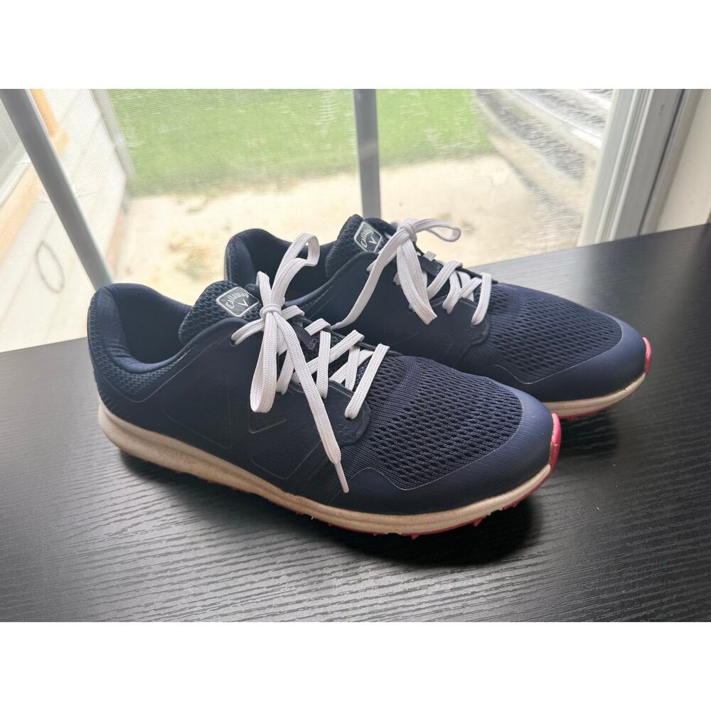 Callaway Solana XT Womens Golf Shoes Navy Pink White Spikeless Size 8.5 Sneakers